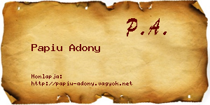 Papiu Adony névjegykártya